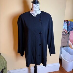 Asiatica Fifi White Black Button Front Jacket Minimalist Avant Garde Medium